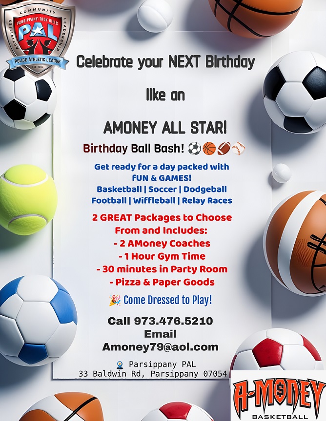 PAL Amoney Birthday Party Flyer