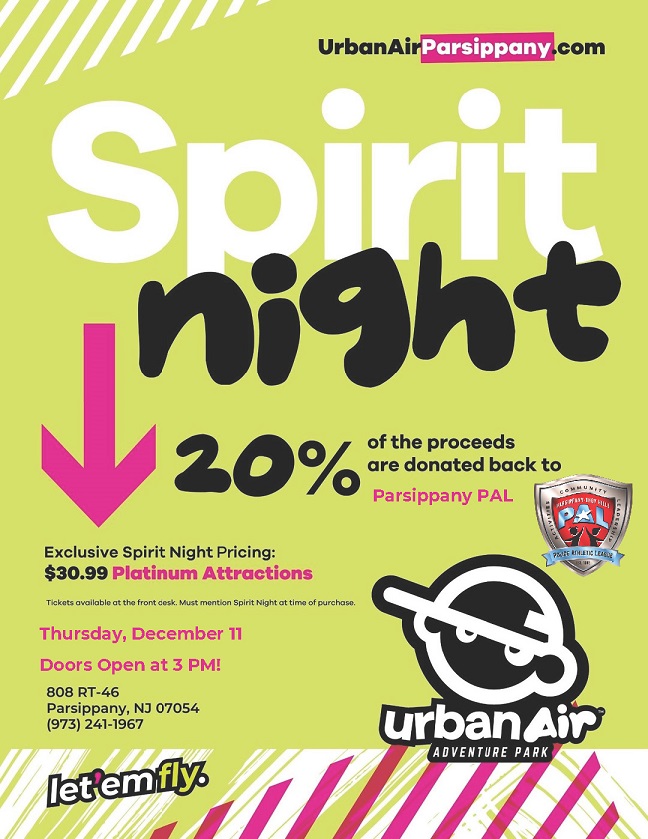Parsippany PAL + Urban Air Spirit Night 12-11-25